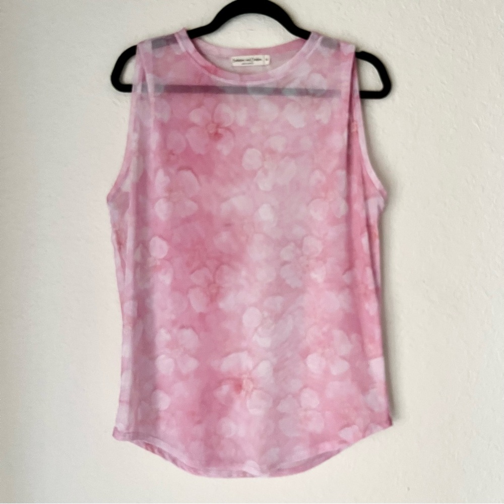 Evolution & Creation Sheer Sleeveless Floral Lightweight Mesh Top Fairy Ethereal